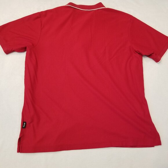 Vintage Boss Hugo Boss Golf Red Polo T-shirt Cotton Large Men Shirt White Accent - Picture 5 of 11
